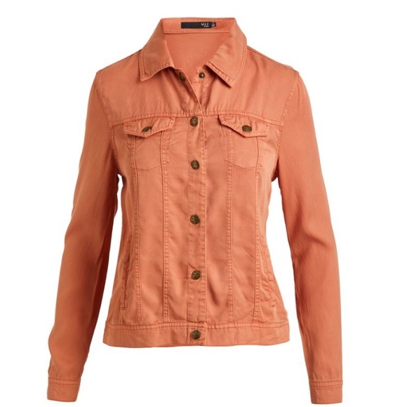 NWT Max Jeans Utility Trucker Jacket Toasted Tencel Women’s Size Extra Small XS - Picture 1 of 5